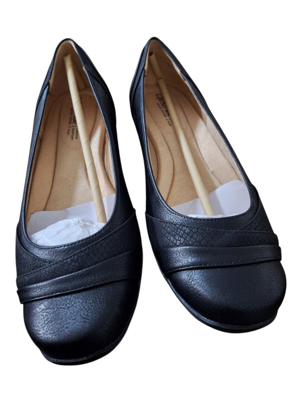 LifeStride Women's Black Comfort Ballet Flats – Size 8 Wide – NWT
